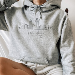 San Diego Skyline Hoodie, San Diego Sweatshirt, California Sweatshirt, San Diego Shirt, San Diego Souvenir Gift, Unisex Hoodie