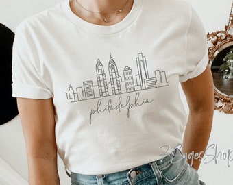 Philadelphia Shirt, Philly Shirt, Philadelphia Skyline, Pennsylvania Tshirt, Philadelphia PA Shirt, Stadtbild Kunst Geschenk, Perfektes Umzugsgeschenk