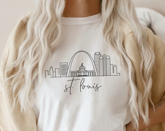 St Louis T-Shirt, Missouri Shirt, St Louis Skyline Shirt, St Louis Art, Soft Crewneck Shirt