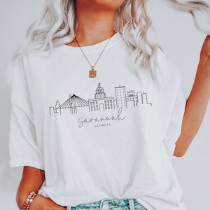 Savannah Shirt, Georgia Shirt, Savannah GA Shirt, Savannah Georgia Gift, Savannah Skyline Art