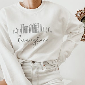 Birmingham Sweatshirt, Birmingham Alabama Shirt, AL Shirt, Birmingham Skyline Art, Cityscape, AL Skyline Sweatshirt