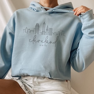 Cleveland Skyline Hoodie, Cleveland Sweatshirt, Ohio Sweatshirt, Cleveland Cityscape Art, Cleveland Hooded Sweatshirt