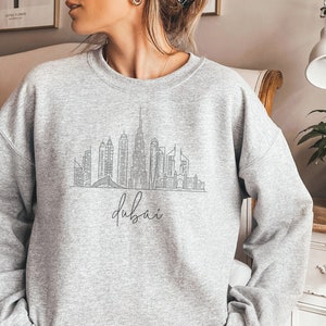 Dubai Sweatshirt, Dubai Skyline Shirt, Dubai Gifts, Dubai Skyline Art Sweatshirt