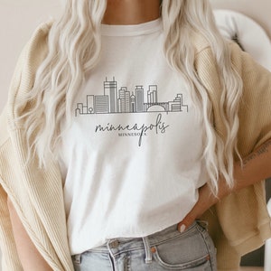 Minneapolis T-Shirt, Minneapolis Soft Tee, Minneapolis Skyline Art Shirt, Minnesota T-Shirt