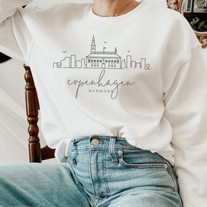 Copenhagen Denmark Sweatshirt, Copenhagen Skyline Sweatshirt, Denmark Sweatshirt, Skyline Art, Denmark Shirt, Copenhagen Gift, Soft Crewneck
