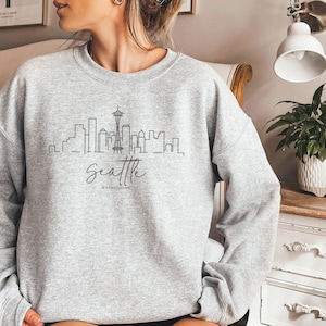 Seattle Sweatshirt, Seattle Skyline Shirt, Seattle Shirt, Seattle Washington Soft Sweatshirt, Unisex Sweatshirt
