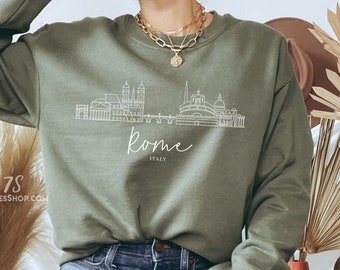 Rom Sweatshirt, Italien Sweatshirt, Italien Shirt, Rom Skyline, Rom Souvenir, Italien Geschenke, Soft Unisex Crewneck, Rom Kunst