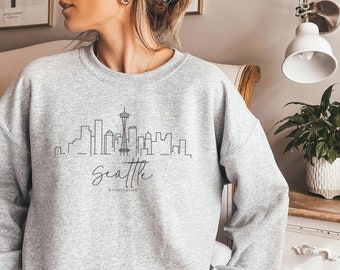 Seattle Sweatshirt, Seattle Skyline Shirt, Seattle Shirt, Seattle Washington Soft Sweatshirt, Unisex Sweatshirt
