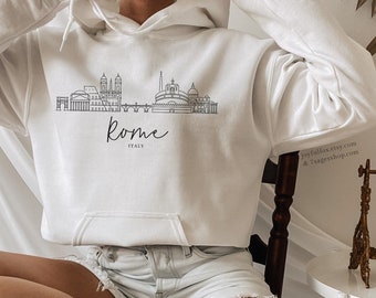 Rom Hoodie Sweatshirt, Italien Sweatshirt, Italien Shirt, Rom Skyline, Rom Souvenir, Italien Geschenke, Weicher Unisex Kapuzenpullover, Rom Kunst