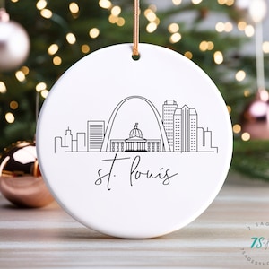 St Louis Ornament, St Louis Ceramic Ornament, Missouri Souvenir, St Louis Skyline, St Louis Gift Souvenir, Missouri Christmas Moving Gift
