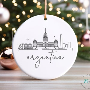 Argentina Ceramic Ornament, Argentina Skyline Ornament, Argentina Souvenir Gift, Argentina Cityscape Art, Argentina Home Decor