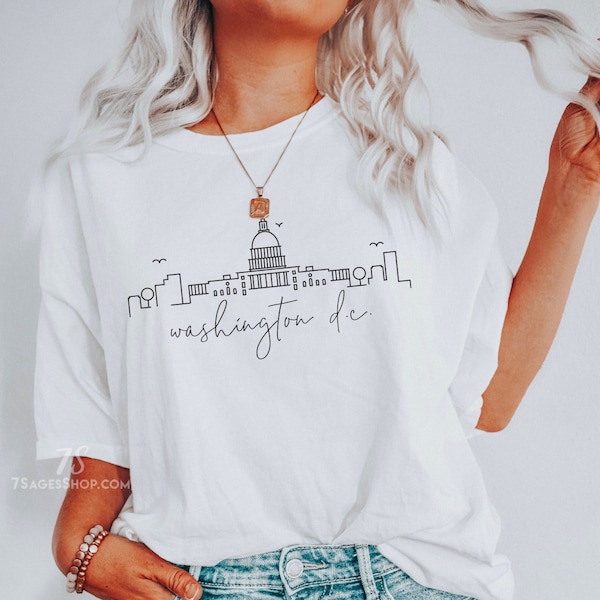 Washington DC Tshirt, DC Shirt, Washington DC Skyline, Cityscape Art, Soft Crewneck Tee