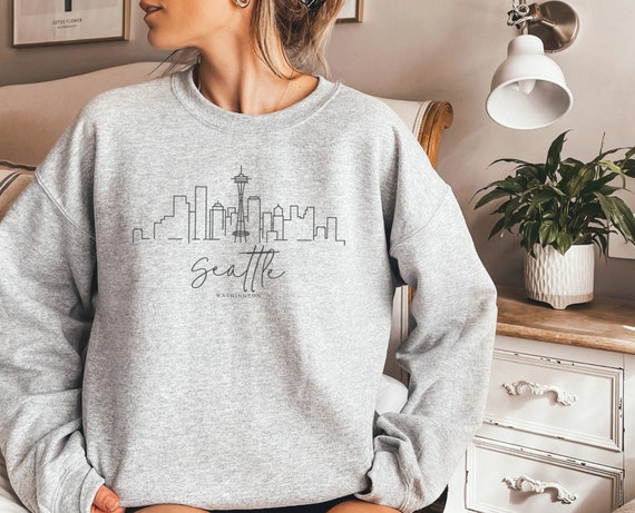 Seattle Sweatshirt, Seattle Skyline Shirt, Seattle Shirt, Seattle Washington Soft Sweatshirt, Unisex Sweatshirt
