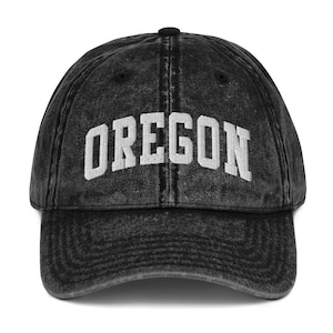 Sombrero de papá de Oregon, gorra de estilo vintage bordada, sarga de algodón, ajuste ajustable, sombrero de Oregon, regalo de recuerdo de Oregon, gorra de Oregon
