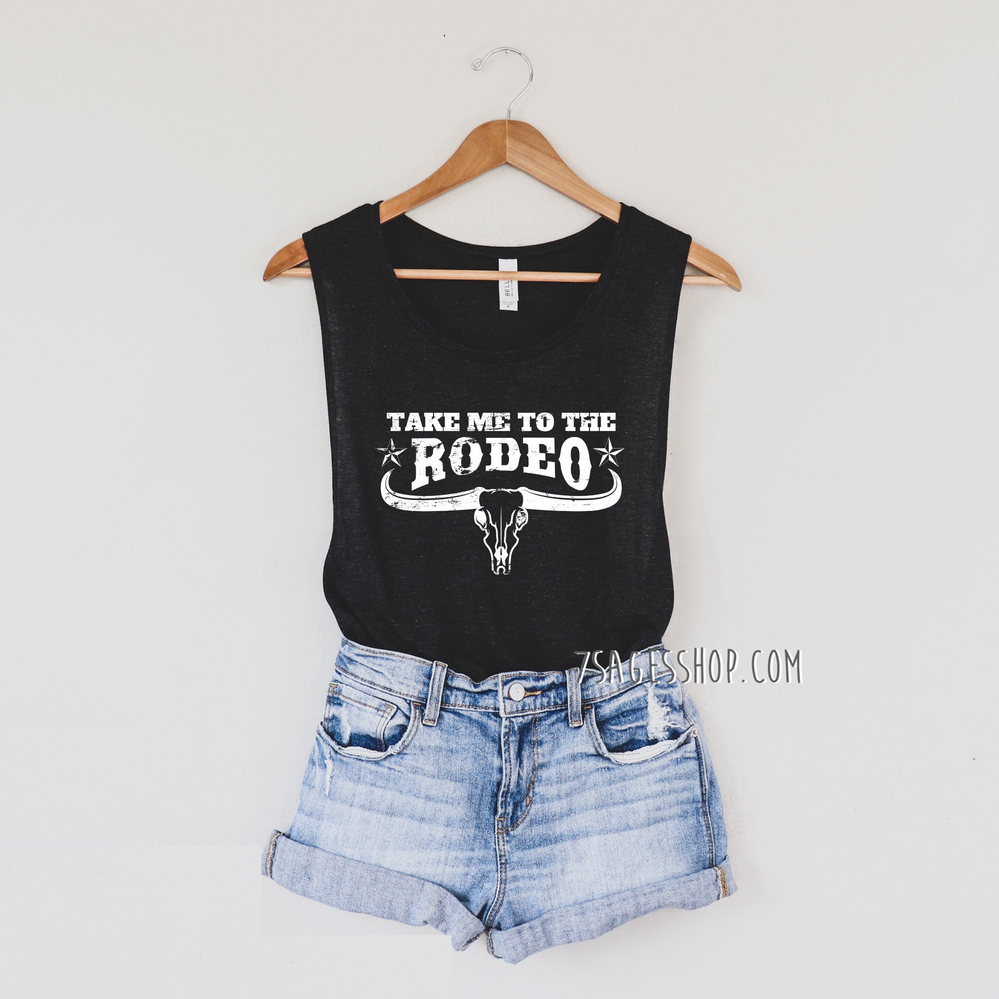 Rodeo Muscle Tank Top, Western Shirt, Rodeo Cute Tank Top, Cowgirl Tee ...