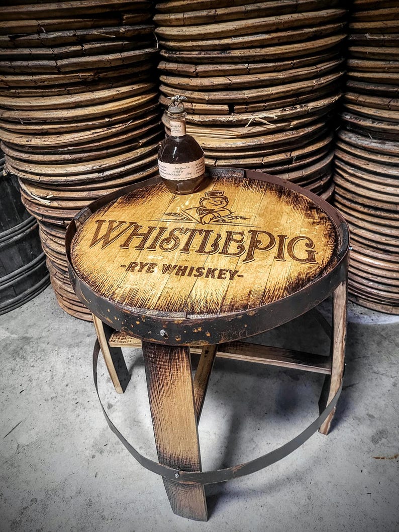 Bourbon barrel end table image 10