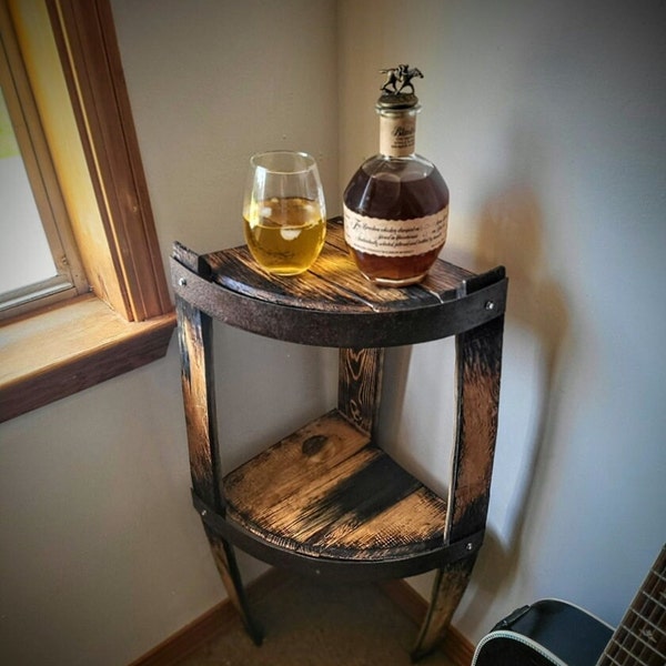 Corner and bourbon barrel table