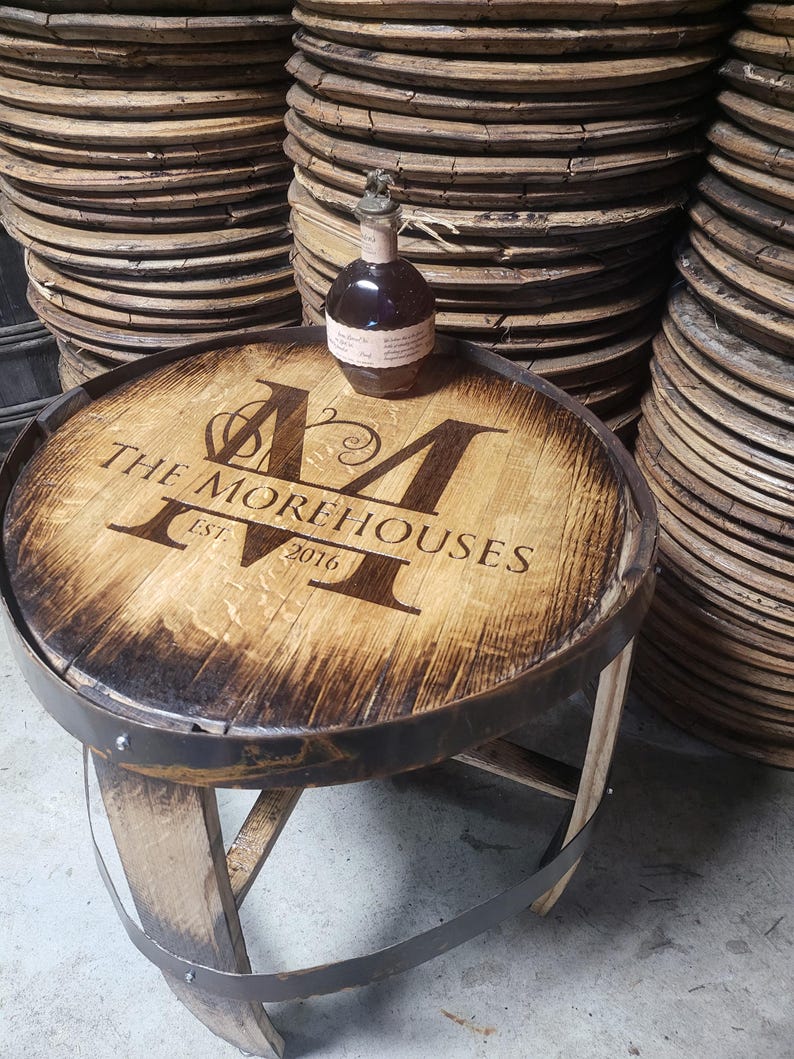 Bourbon barrel end table image 9