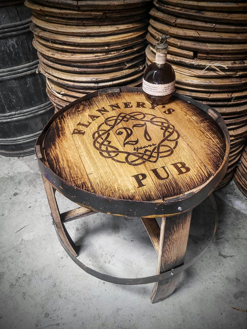 Bourbon barrel end table image 8