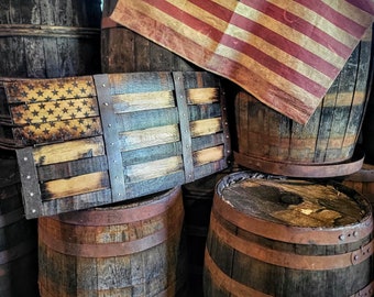 100% recycled bourbon barrel flag!