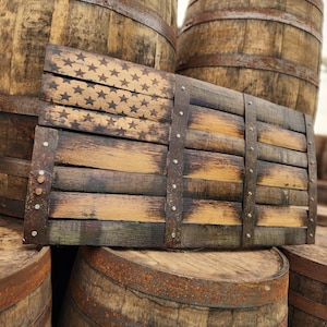 100% recycled bourbon barrel flag!