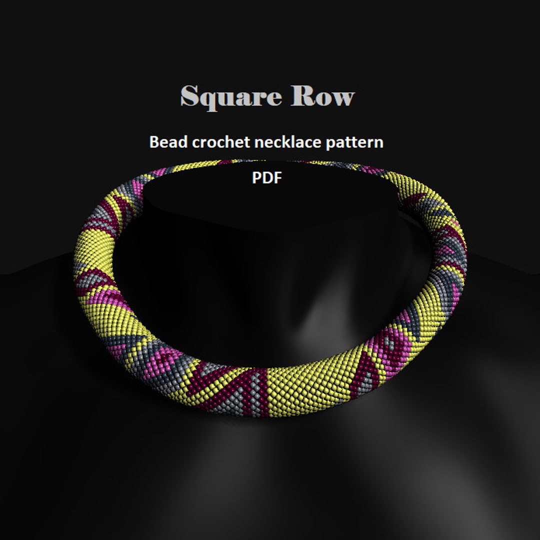 Square Bead Rope Pattern Square Row. Bead Crochet Rope Pattern, PDF Pattern, DIY, Beaded ...
