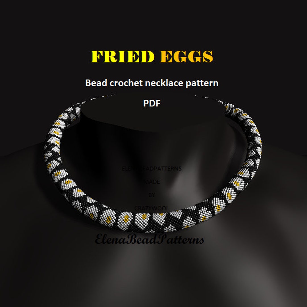Fried Eggs. Bead Crochet Rope Pattern, PDF Pattern, Beaded Necklace ...