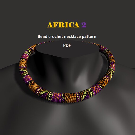 Africa 2. Bead crochet rope pattern PDF pattern DIY beaded | Etsy