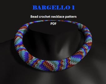 Bargello. Bead crochet rope pattern, PDF pattern, DIY, beaded necklace, bead crocheting