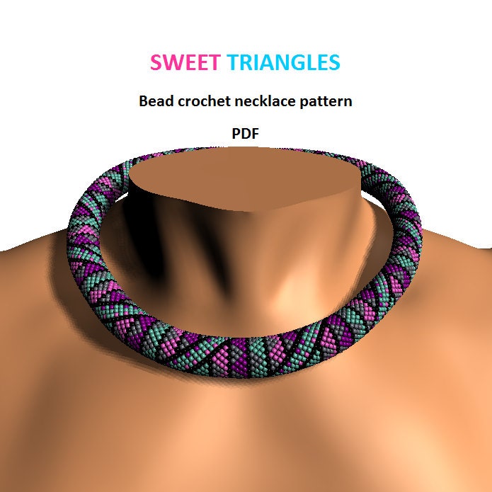 Sweet Triangles. Bead Crochet Rope Pattern, PDF Pattern, DIY, Beaded ...