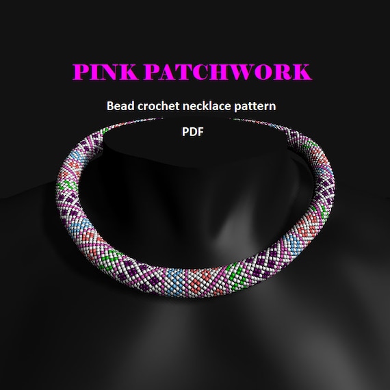 Pink Patchwork. Bead Crochet Rope Pattern PDF Pattern DIY | Etsy