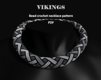 Vikings. Bead crochet rope pattern, PDF pattern, DIY, beaded necklace, bead crocheting, men's necklace, vikings necklace, Thor