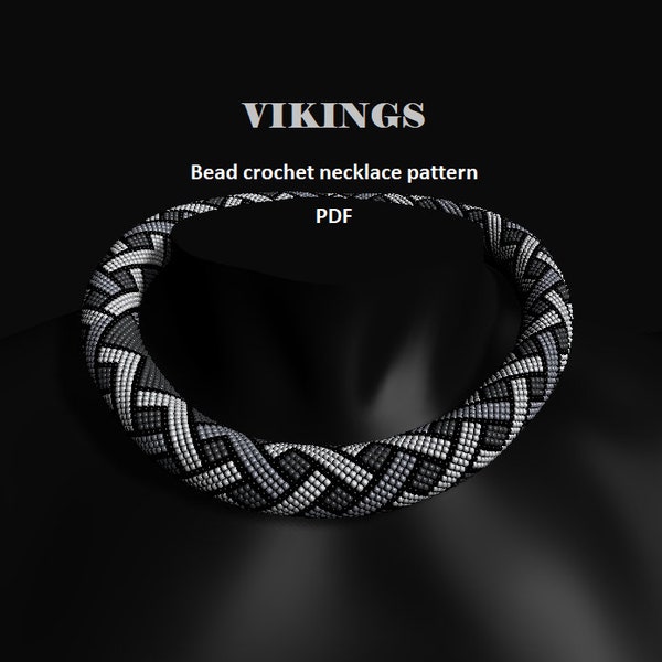 Vikings. Bead crochet rope pattern, PDF pattern, DIY, beaded necklace, bead crocheting, men's necklace, vikings necklace, Thor