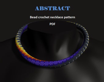 Abstract. Bead crochet rope pattern, PDF pattern, DIY, beaded necklace, bead crocheting