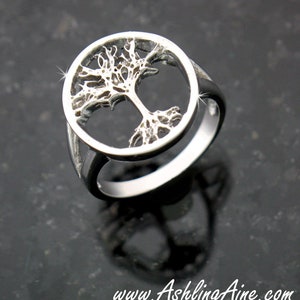 Sterling Silver Family Tree RING Tree of Life (BQ1012TREE RING), Celtic Ring, Men/Womens Celtic Family Ring, Sterling Silver Ring