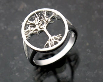 Sterling Silver Family Tree RING Tree of Life (BQ1012TREE RING), Celtic Ring, Men/Womens Celtic Family Ring, Sterling Silver Ring