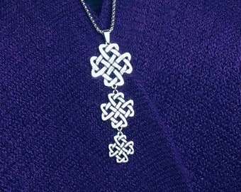 Triple Celtic Love Knot Cross Pendant, s150, Irish Celtic Knot, Scottish Celtic Jewelry, Irish jewelry, Scottish jewelry(S150wc)