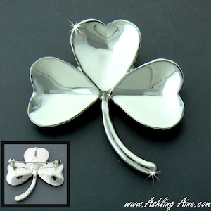 Irish Shamrock Pin/Pendant, JPEW6062, Celtic pin, Irish Pin, Irish Silver Pin, Sash Badge image 1