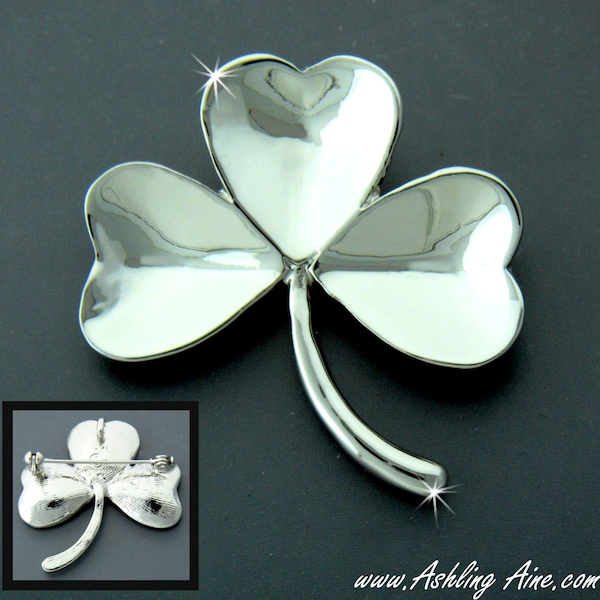 Irish Shamrock Pin/Pendant, JPEW6062, Celtic pin, Irish Pin, Irish Silver Pin, Sash Badge