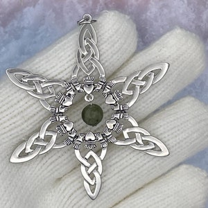 Irish Claddagh Connemara Marble SnowWonders® Snowflake Ornament, (5235connemara)   Package Decoration, Irish Ornament, Stone from Ireland