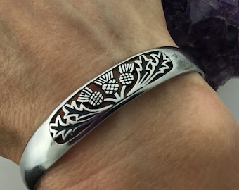 Field Of Thistle Scottish Thistle Cuff bracelet ( S279) Scotland, Highland Cuff