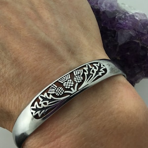 Field Of Thistle Scottish Thistle Cuff bracelet ( S279) Scotland, Highland Cuff