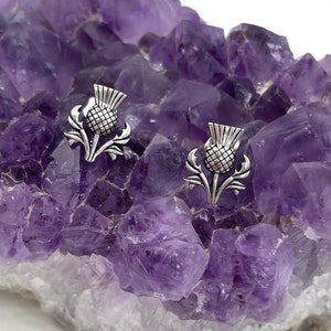 Medium Scottish Thistle Post Earrings, s345 Scottish Earrings, Celtic Earrings
