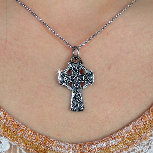 Celtic double sided HIGH Cross. Diamond cut/Plain Irish, (DCCROSS)Scottish Highland cross