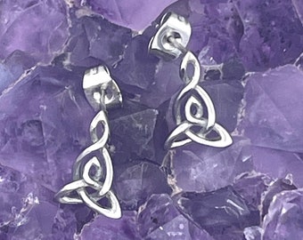 Celtic Mother & Daughter Post Earrings (s319) Irish, Scottish, Welsh, Trinity Mother's Earrings