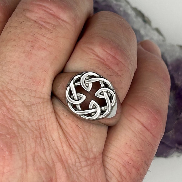 Celtic FATHER & Daughter knot Ring (S367) Irish, Scottish, welsh