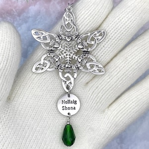 Irish Nollaig Shona Irish Claddagh SnowWonders® Snowflake Ornament, 5058/Nollaig, Snowflake, Irish Ornament, Claddagh Ornament, personalized