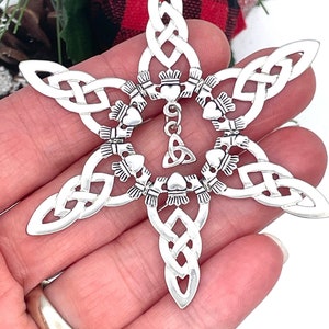 Claddagh Trinity Snowflake SnowWonders® Ornament, SW1, Celtic Ornament, Claddagh Trintiy Ornament, Trinity Ornament, Package Decor