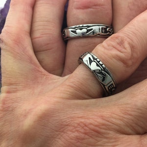Claddagh Celtic Knot Band, s6, Irish Wedding bands, Celtic thumb Ring, Irish Ring, Celtic Jewelry, Irish Jewelry (S6)