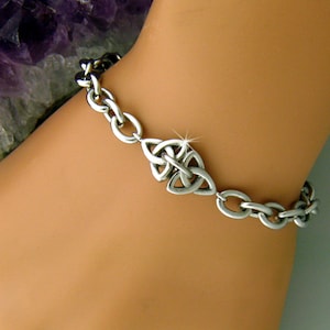 Double Trinity Charm Bracelet OR ANKLET You Pick (HM1) Celtic Charm Bracelets, 316 L Stainless Steel Bracelet